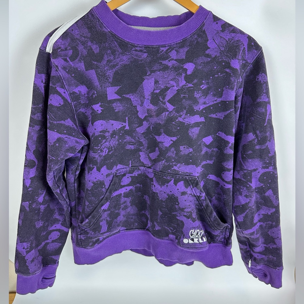 OAKLEY Crewneck Sweatshirt Women’s Medium Pocket Purple Black Unique HTF